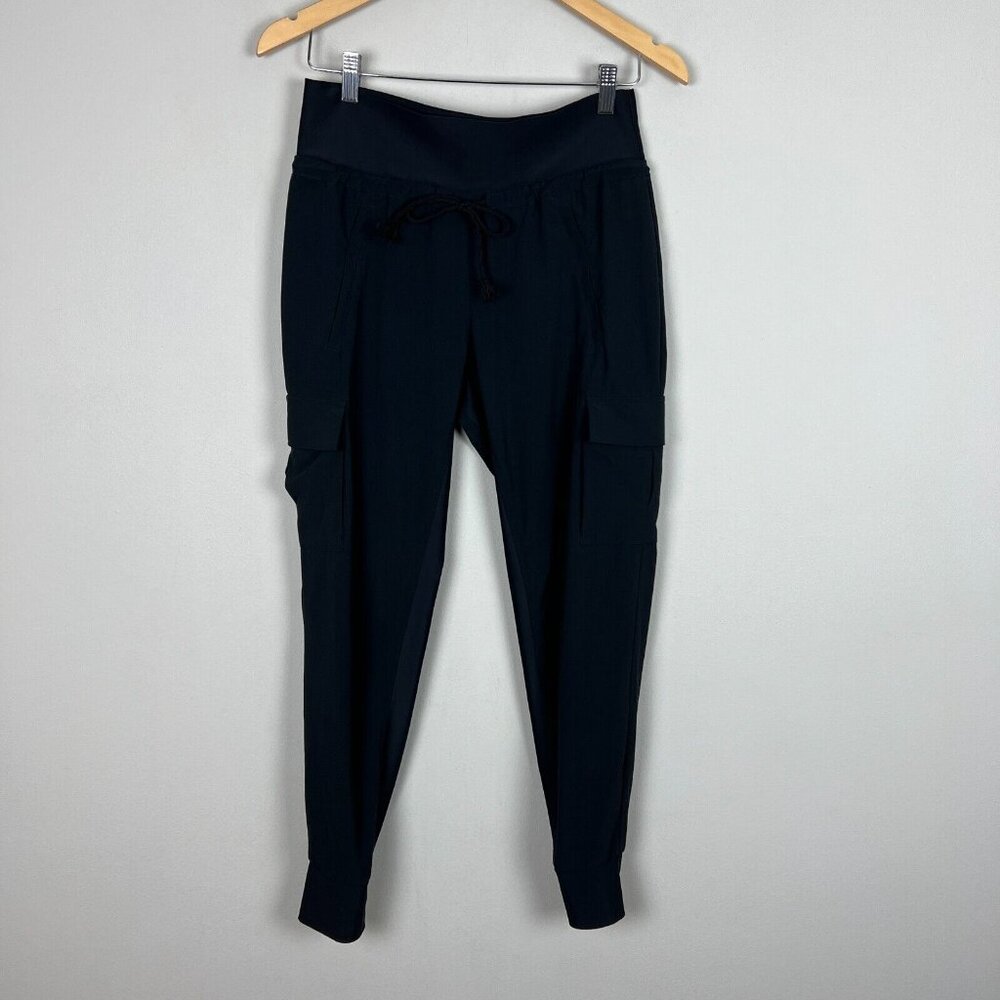 Athleta Sutton Jogger‎ Cargo Pants Womens 2 Black Stretch Drawstring Athleisure